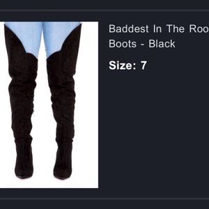 Black thigh high boots